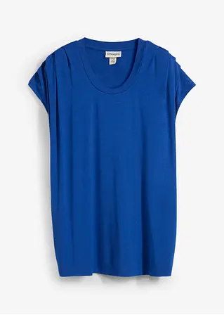 bonprix Shirt mit Rundhalsausschnitt in bequemer Passform - blau - Damen