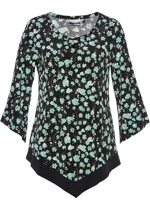 bonprix Shirt-Tunika mit leichtem Tropetenarm - grün - Damen