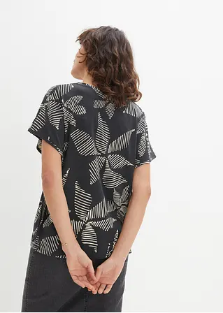 Bonprix Shirt-Tunika Mit Modischem Print - Schwarz - Damen