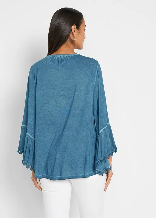 Bonprix Shirt-Tunika Mit Spitze Am Halsausschnitt Und An Den Ärmeln