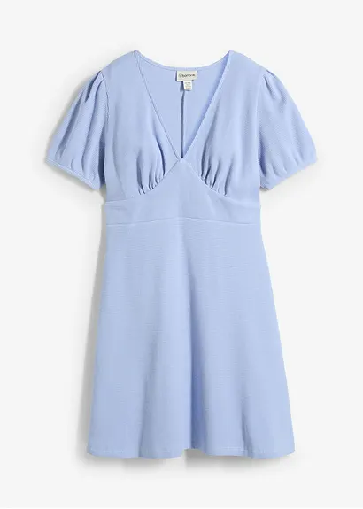 bonprix Shirtkleid aus reiner Baumwolle in Waffeloptik - blau bonprix Shirtkleid aus reiner Baumwolle in Waffeloptik - blau