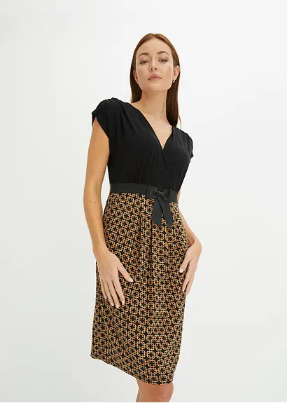 Bonprix Shirtkleid Mit Erhöhter Taille Und Aufgenähtem Schleifengürtel