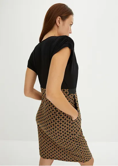 Bonprix Shirtkleid Mit Erhöhter Taille Und Aufgenähtem Schleifengürtel