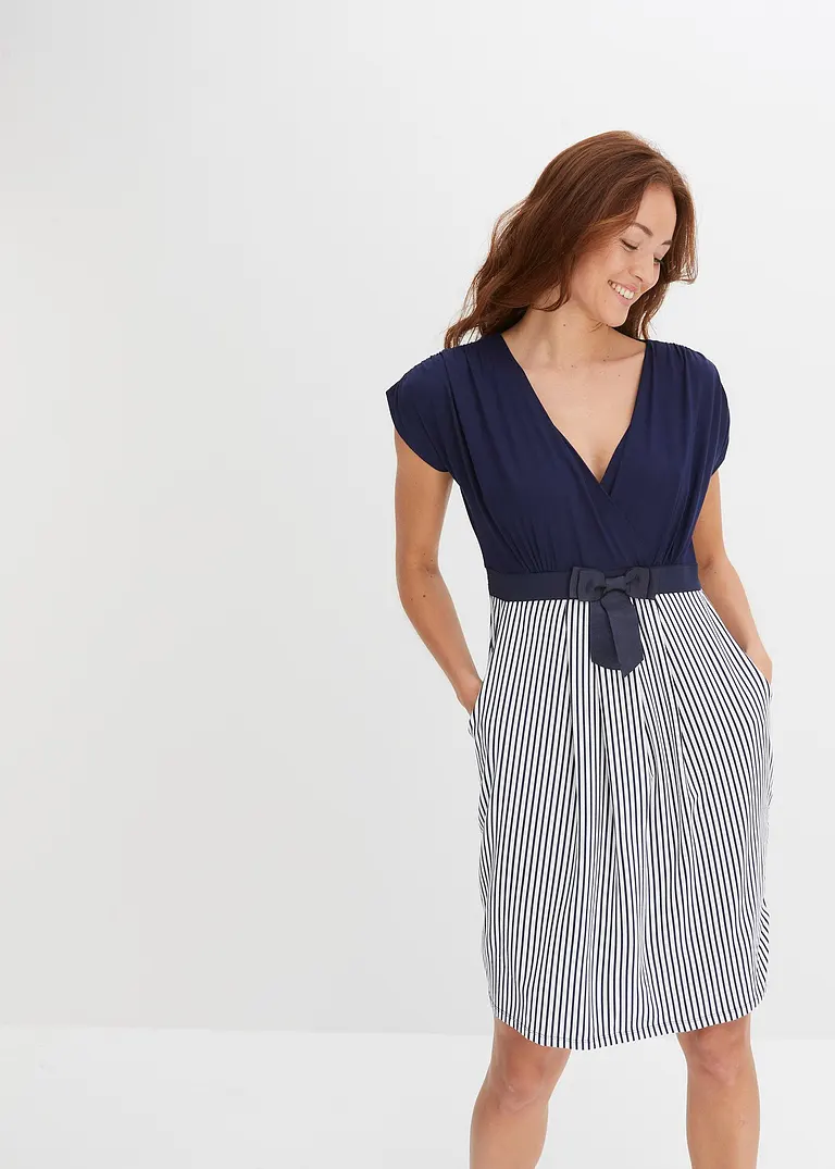 Bonprix Shirtkleid Mit Erhöhter Taille Und Aufgenähtem Schleifengürtel