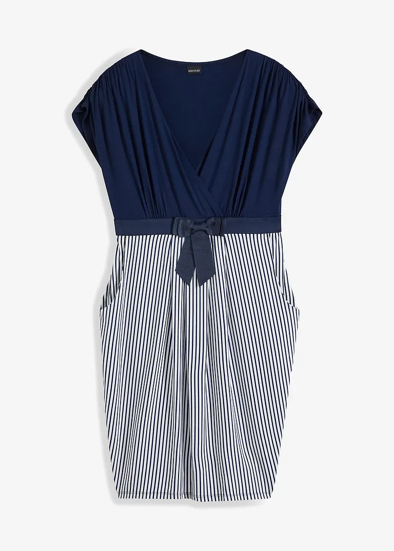 bonprix Shirtkleid mit erhöhter Taille und aufgenähtem Schleifengürtel