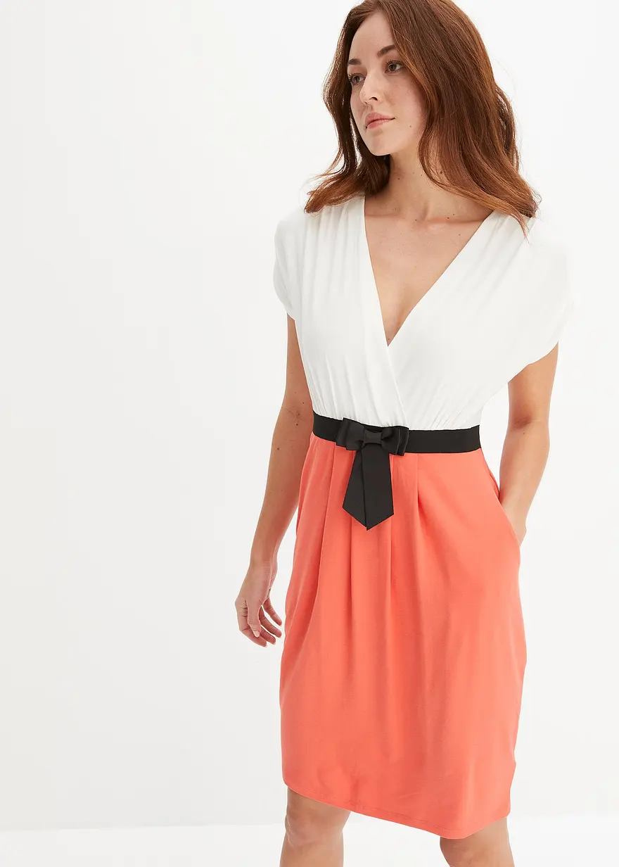 Bonprix Shirtkleid Mit Erhöhter Taille Und Aufgenähtem Schleifengürtel