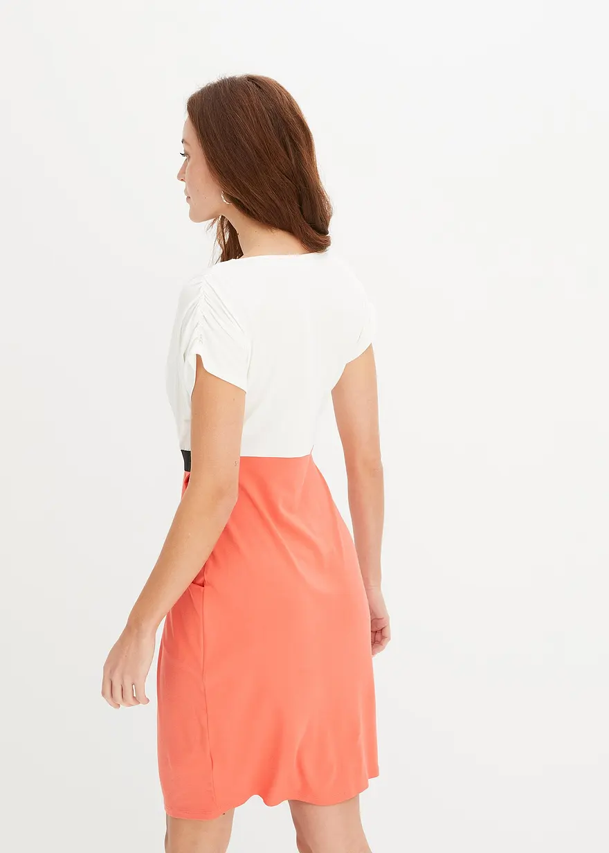 Bonprix Shirtkleid Mit Erhöhter Taille Und Aufgenähtem Schleifengürtel