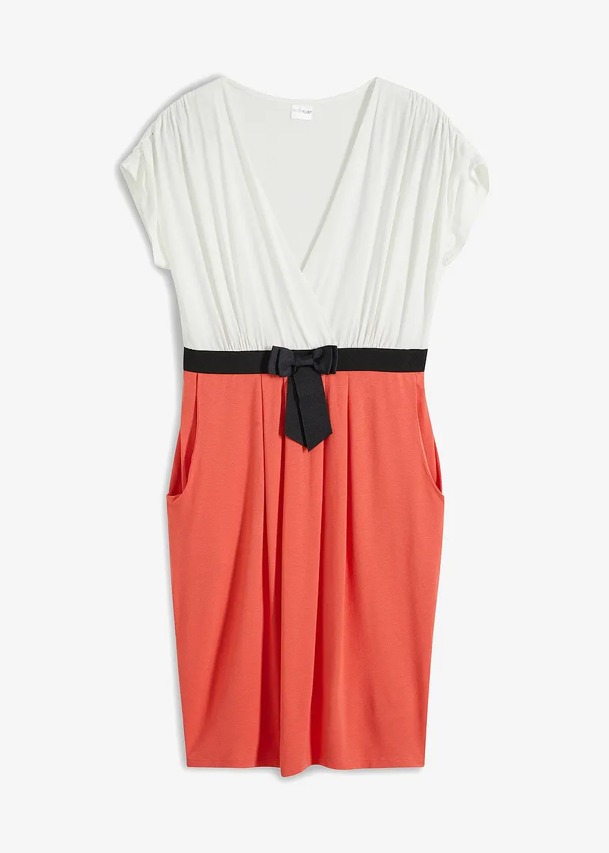 bonprix Shirtkleid mit erhöhter Taille und aufgenähtem Schleifengürtel