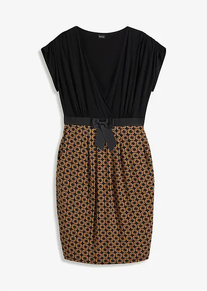 bonprix Shirtkleid mit erhöhter Taille und aufgenähtem Schleifengürtel