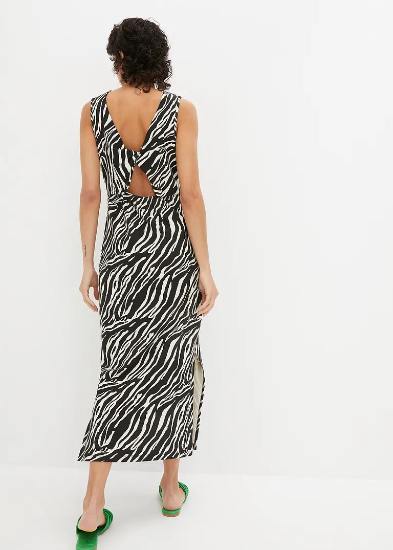 Bonprix Shirtkleid Mit Modischem Rückendetail - Schwarz - Damen