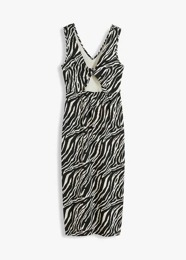 bonprix Shirtkleid mit modischem Rückendetail - schwarz - Damen