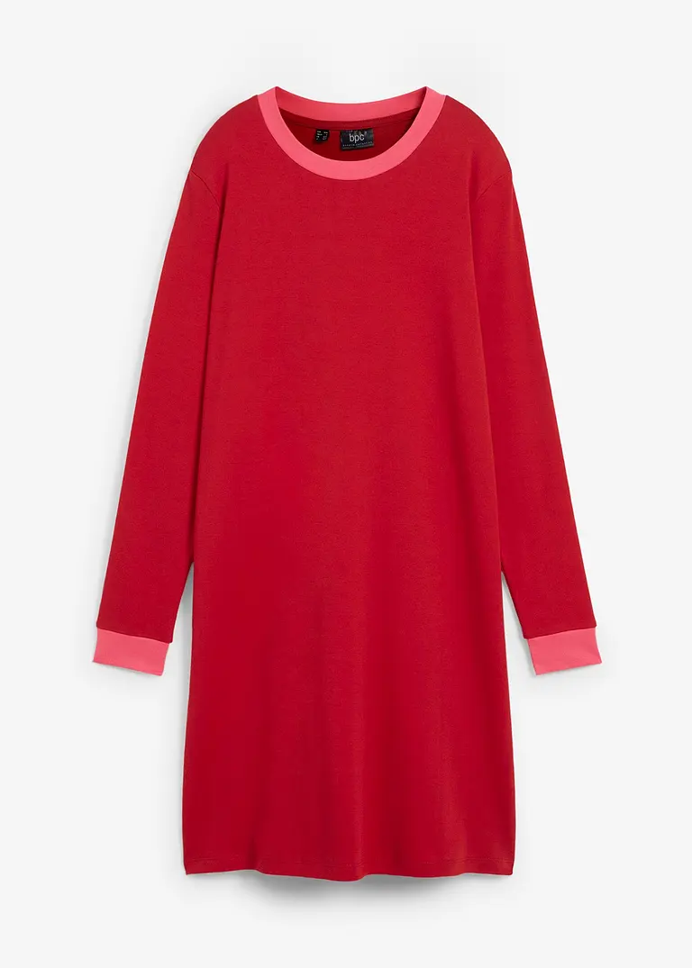 bonprix Shirtkleid mit Rundhalsausschnitt langarm - rot