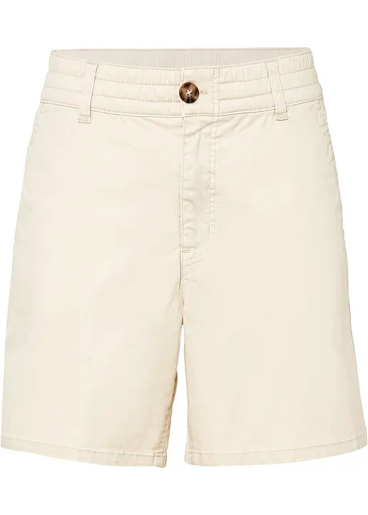 bonprix Shorts mit Bequembund aus softem Baumwoll-Twill - beige
