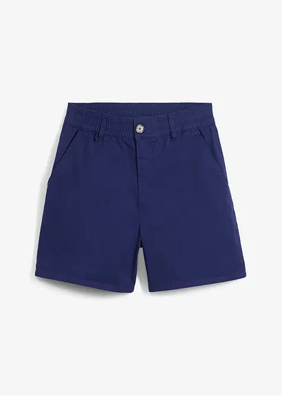 bonprix Shorts mit Bequembund aus softem Baumwoll-Twill - blau