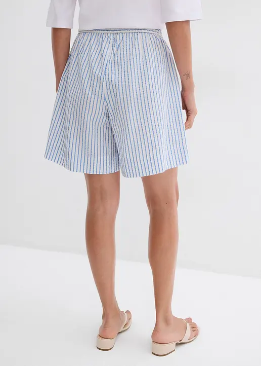 Bonprix Shorts Mit Luftiger Seersucker-Textur Mit Elastischem Bund Und Kordelzug Der Ein Verstellen Der Passform Ermöglicht