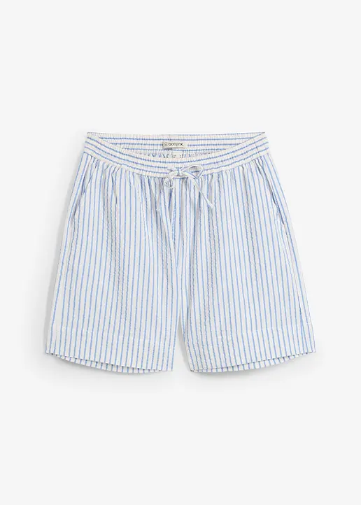 Bonprix Shorts Mit Luftiger Seersucker-Textur Mit Elastischem Bund Und Kordelzug Der Ein Verstellen Der Passform Ermöglicht