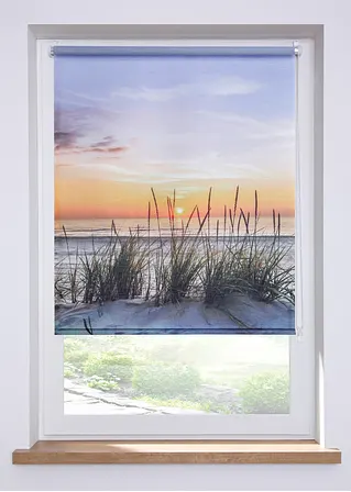 bonprix Sichtschutzrollo mit Druck Sonnenuntergang - beige