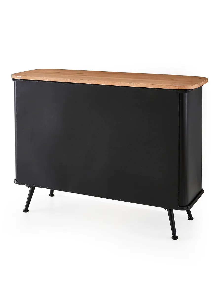 Bonprix Sideboard Mit Bedruckten Glas Schiebetüren - Schwarz Sideboard