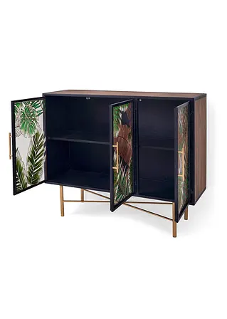 Bonprix Sideboard Mit Handbemalten Glastüren - Beige Sideboard