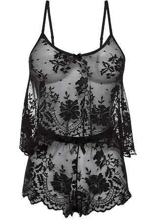 bonprix Sinnliches Set aus Top und Shorty - schwarz - Damen