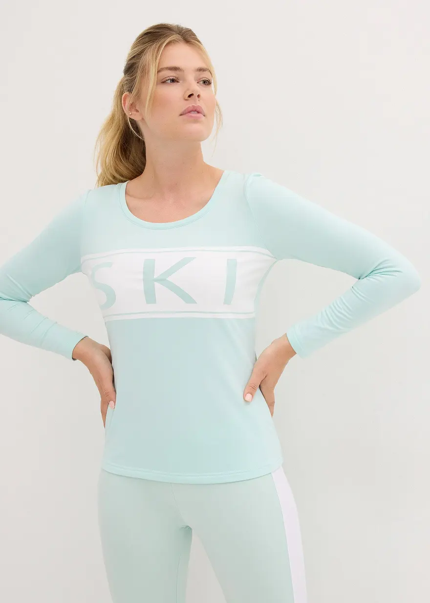 Bonprix Ski-Shirt Mit Weich Angerauter Innenseite - Blau