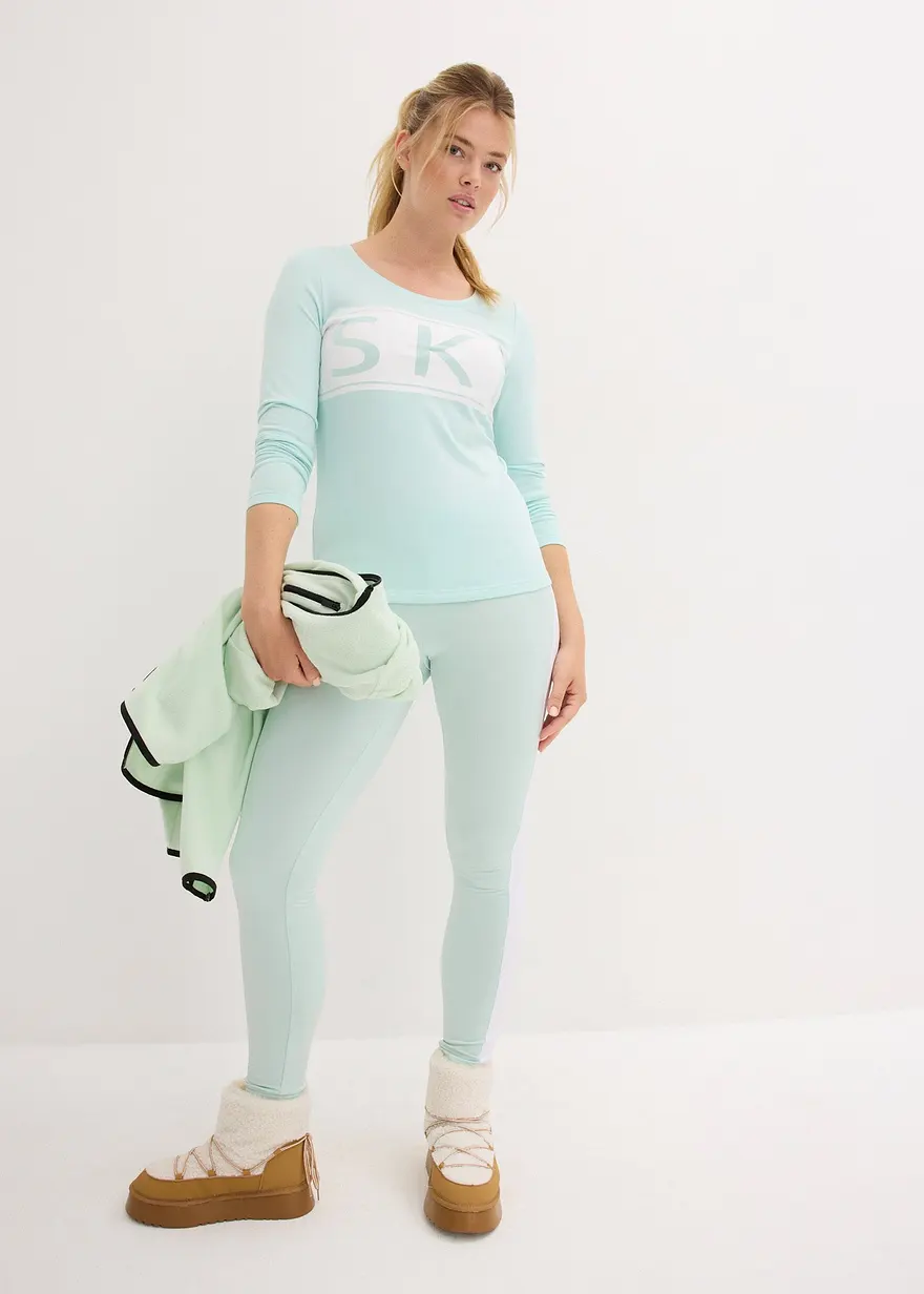 Bonprix Ski-Shirt Mit Weich Angerauter Innenseite - Blau