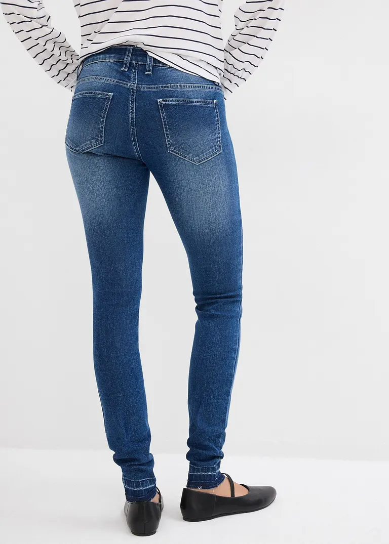 Bonprix Skinny Jeans Mit Mittlerem Bund Und Stretch - Blau Petite