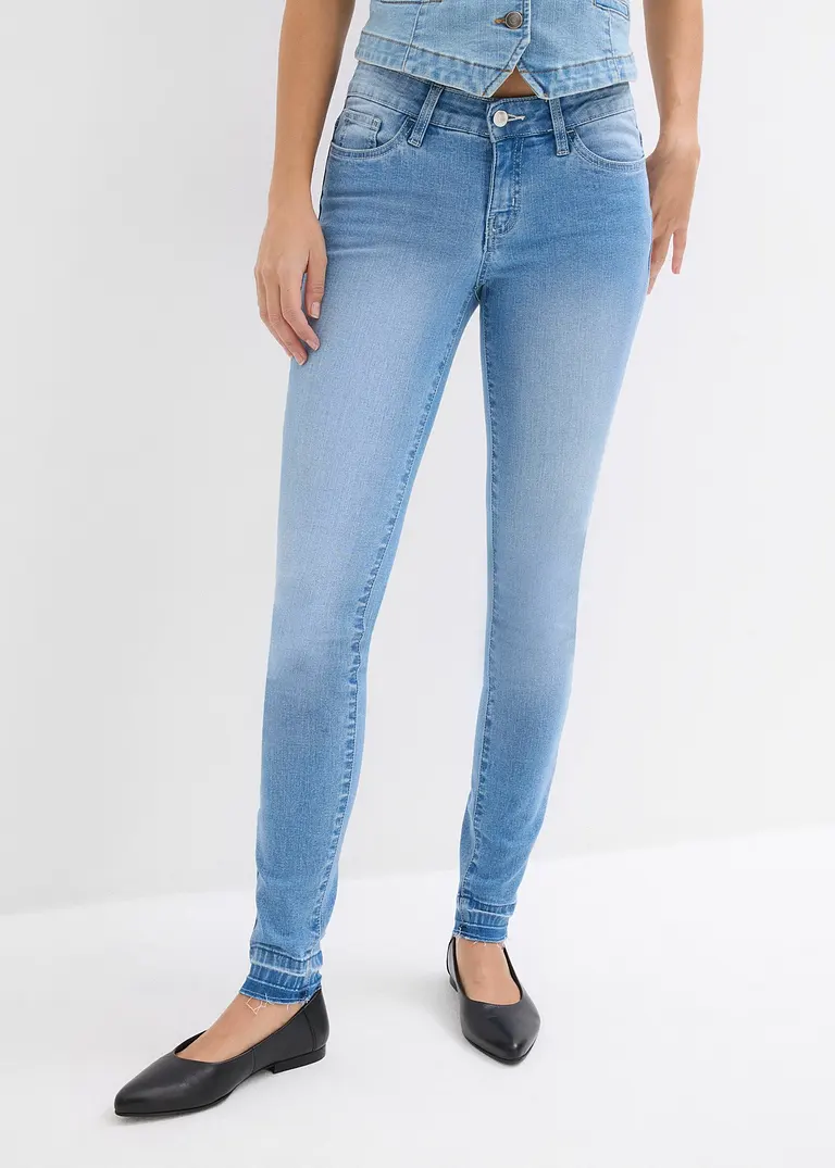 Bonprix Skinny Jeans Mit Mittlerem Bund Und Stretch - Blau Petite