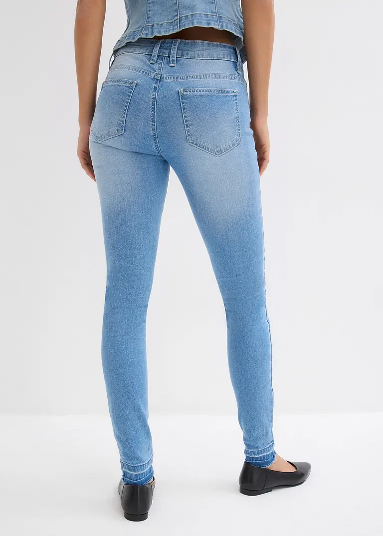 Bonprix Skinny Jeans Mit Mittlerem Bund Und Stretch - Blau Petite