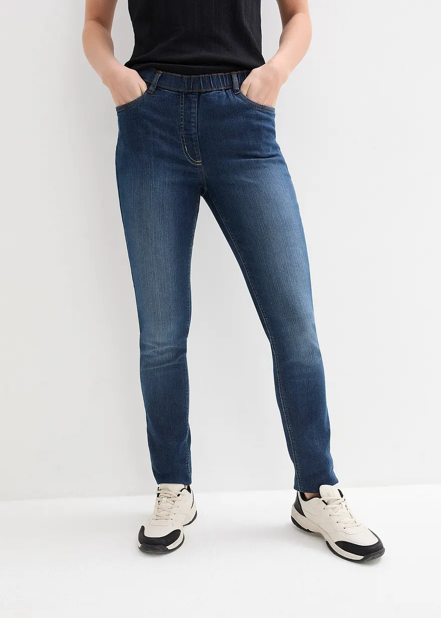 Bonprix Skinny-Jreggings Mit Elastik-Bund Aus Stretch-Qualität Mit Waschung