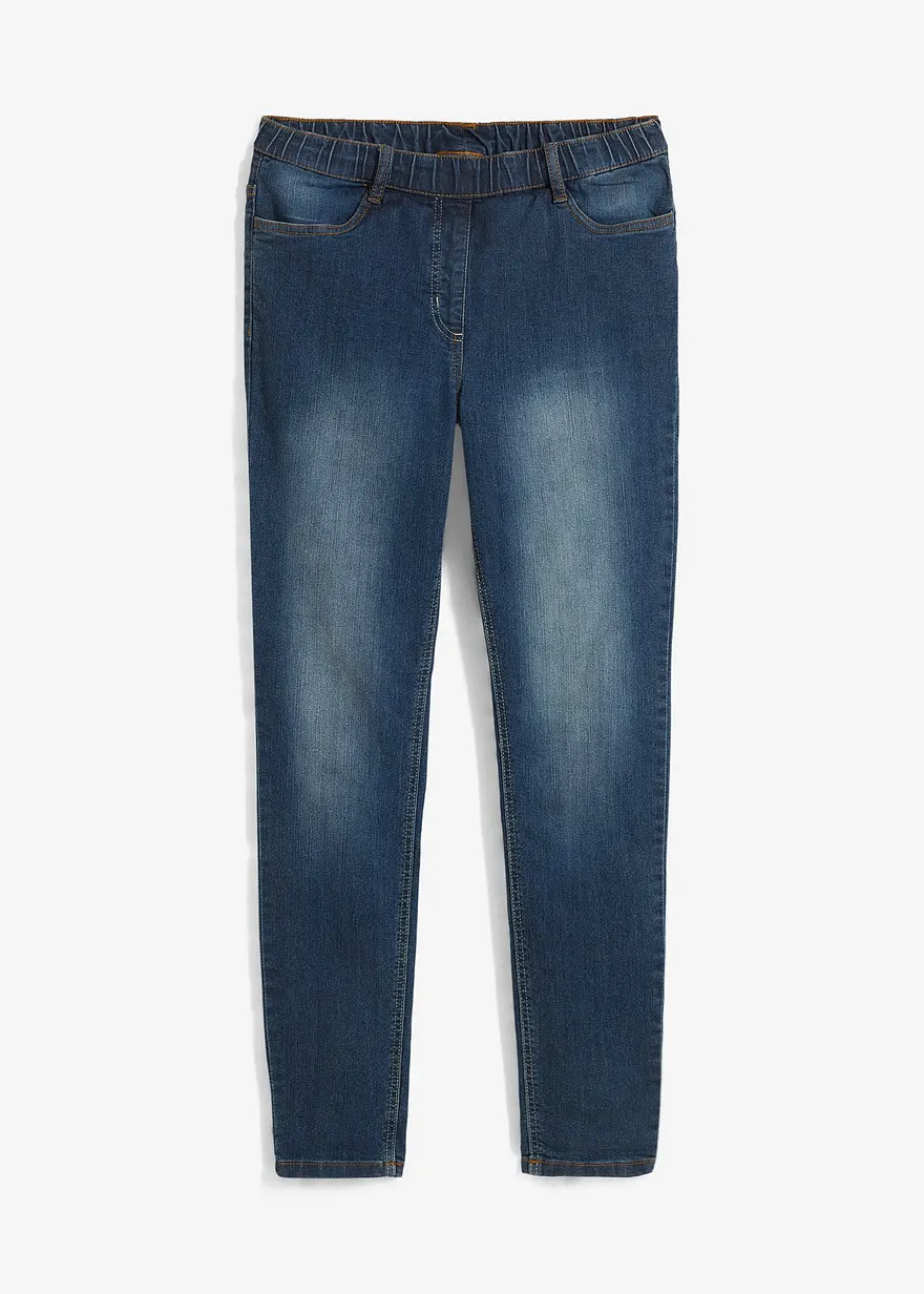 bonprix Skinny-Jreggings mit Elastik-Bund aus Stretch-Qualität mit Waschung