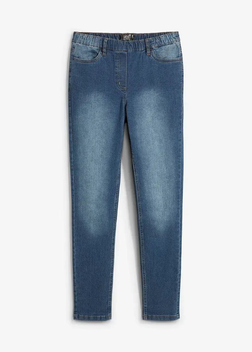 bonprix Skinny-Jreggings mit Elastik-Bund aus Stretch-Qualität mit Waschung