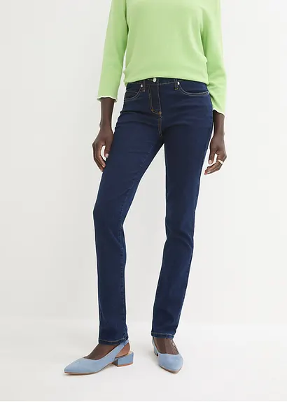 Bonprix Slim-Fit-Jeans Mid Waist Super Stretch - Blau Petite