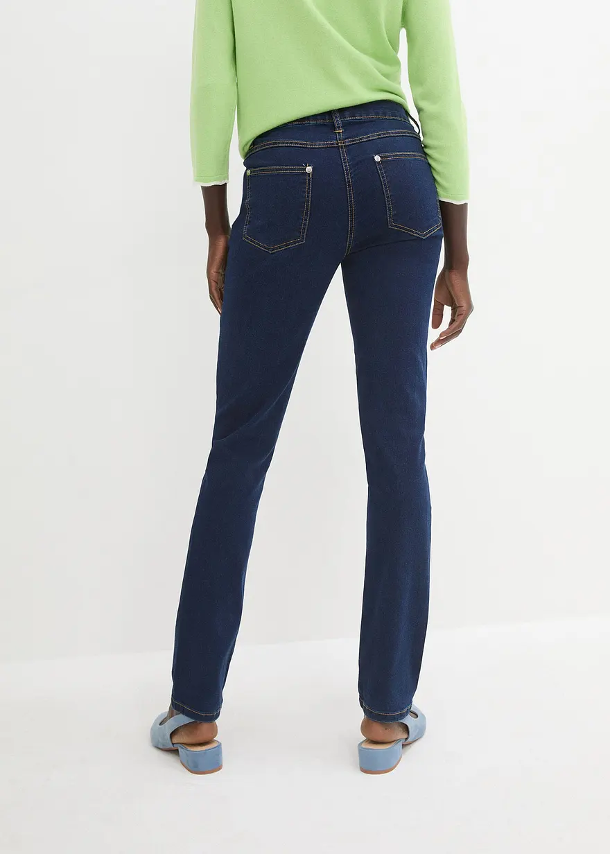 Bonprix Slim-Fit-Jeans Mid Waist Super Stretch - Blau Regular
