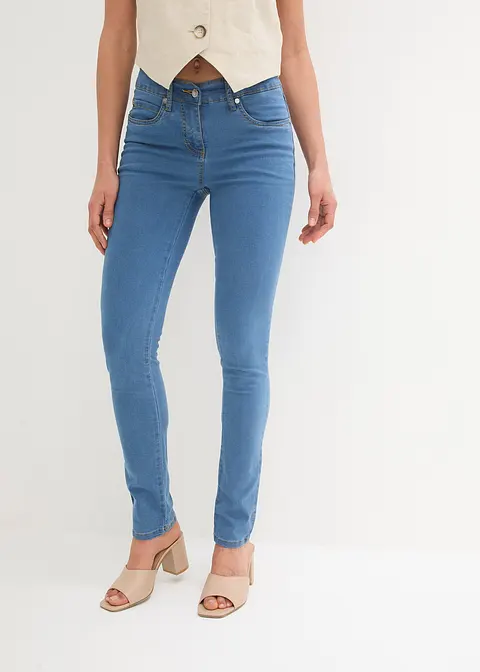 Bonprix Slim-Fit-Jeans Mid Waist Super Stretch - Blau Regular