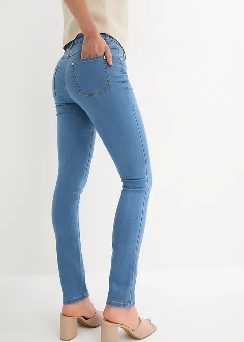 Bonprix Slim-Fit-Jeans Mid Waist Super Stretch - Blau Regular