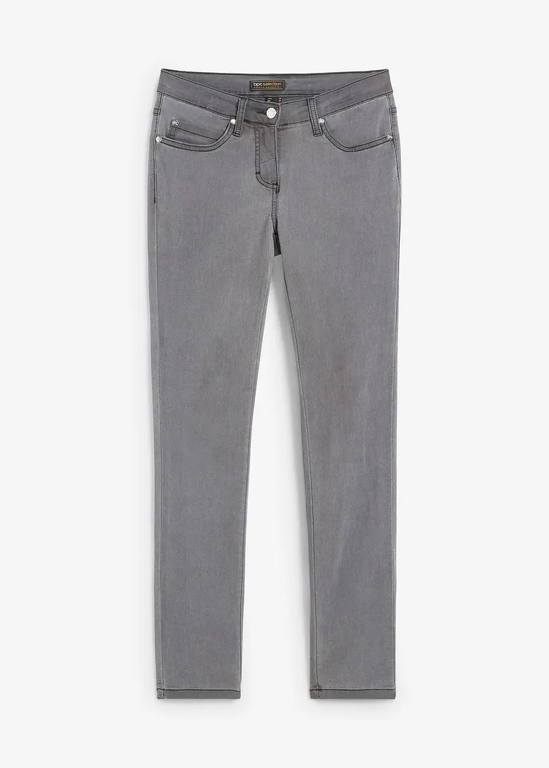 bonprix Slim-Fit-Jeans Mid Waist Super Stretch - grau petite