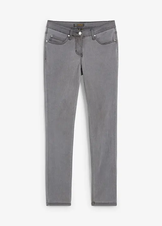 bonprix Slim-Fit-Jeans Mid Waist Super Stretch - grau regular