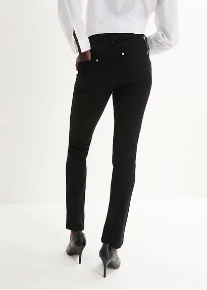 Bonprix Slim-Fit-Jeans Mid Waist Super Stretch - Schwarz Petite - Damen