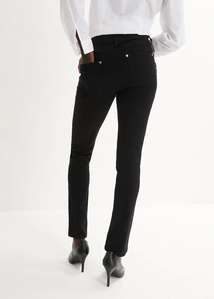 Bonprix Slim-Fit-Jeans Mid Waist Super Stretch - Schwarz Tall