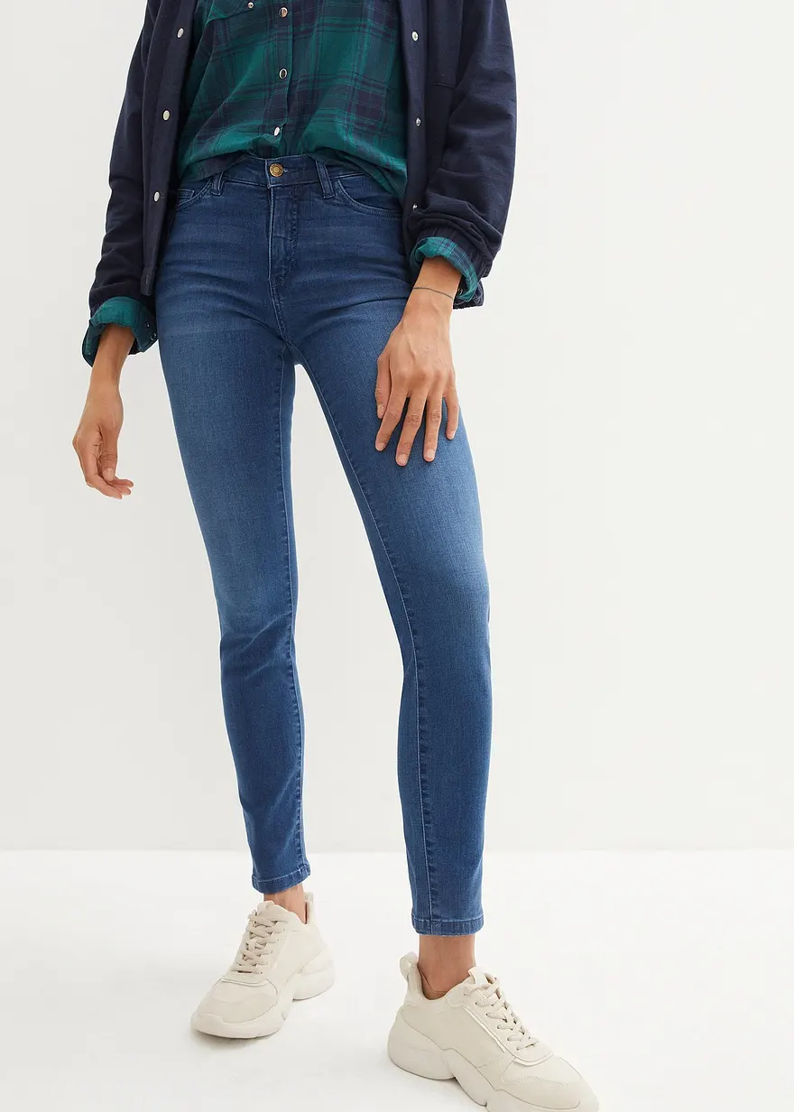 Bonprix Slim Jeans High Waist Shaping - Blau Regular - Damen