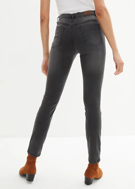 Bonprix Slim Jeans High Waist Shaping - Schwarz Regular