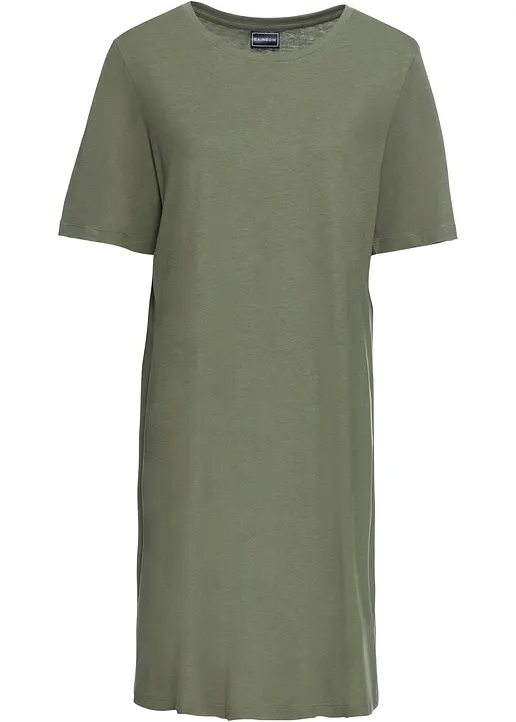 bonprix Smartes Shirtkleid mit Seitenschlitzen - grün - Damen