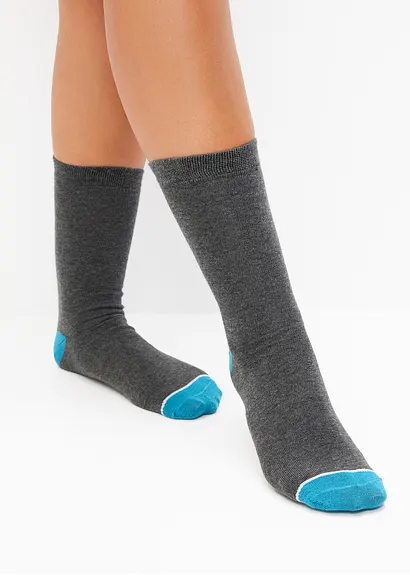 Bonprix Socken (5er Pack) Mit Bio-Baumwolle - Anthrazit Meliert