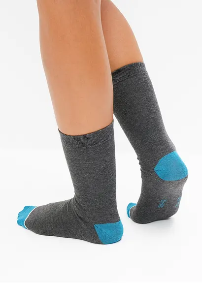 Bonprix Socken (5er Pack) Mit Bio-Baumwolle - Anthrazit Meliert