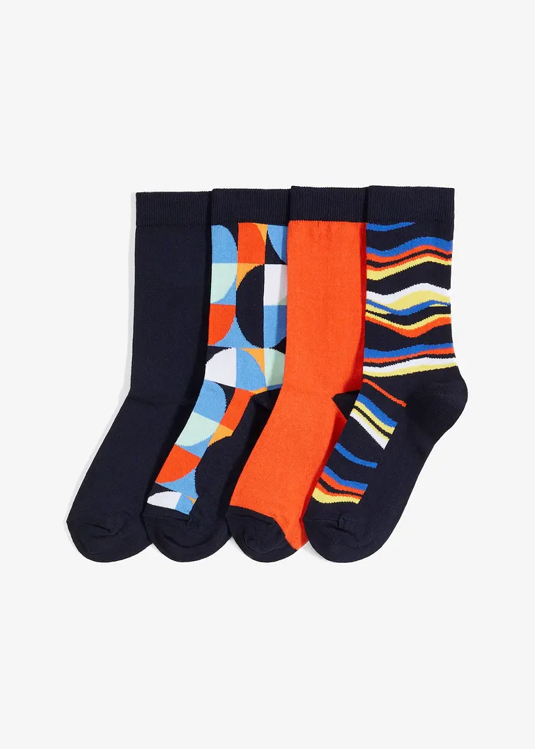 bonprix Socken mit bunten Mustern - dunkelblau/bunt gemustert