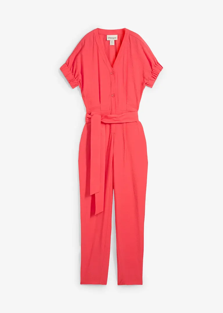 bonprix Softer Overall mit Knopfleiste und Gürtel - pink