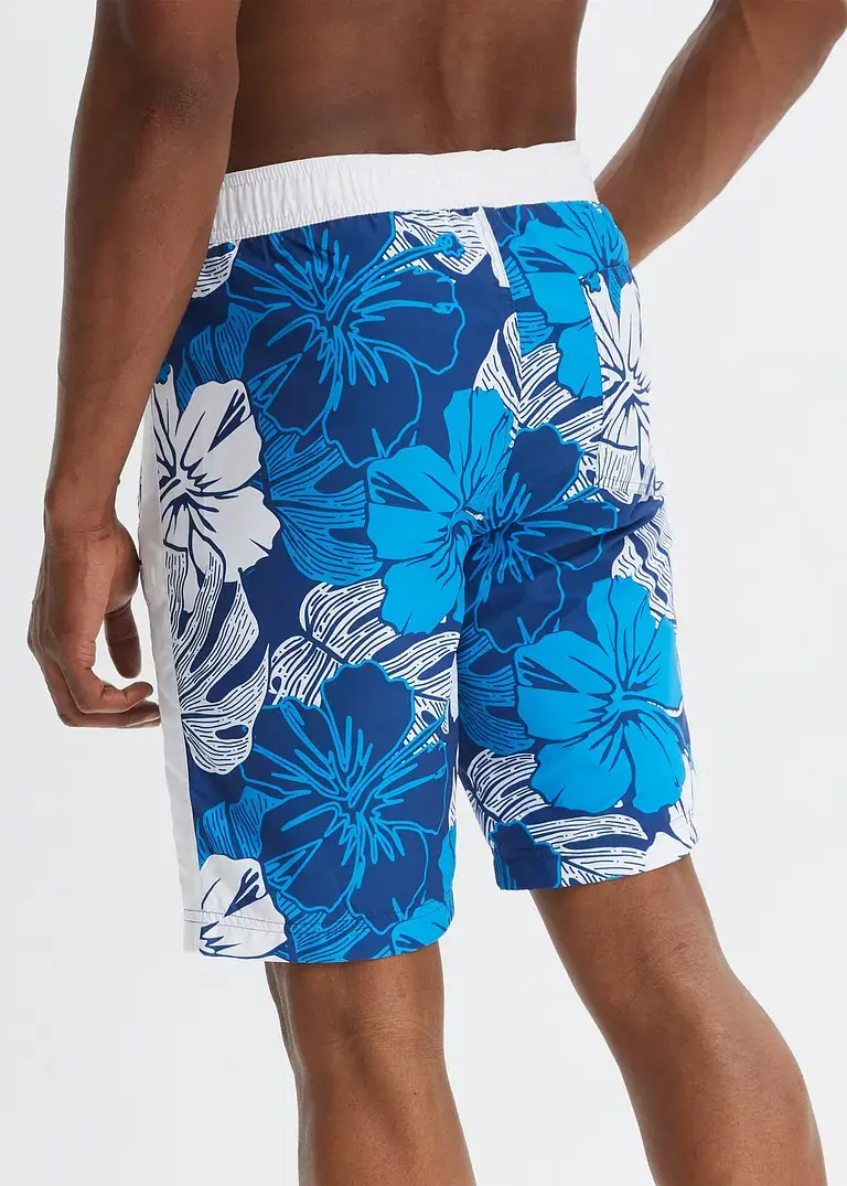 Bonprix Sommerlich Bedruckte Strand-Bermuda - Blau - Herren