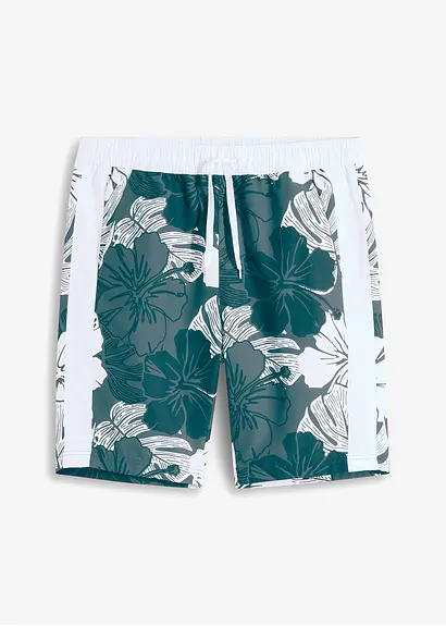 bonprix Sommerlich bedruckte Strand-Bermuda - petrol - Herren