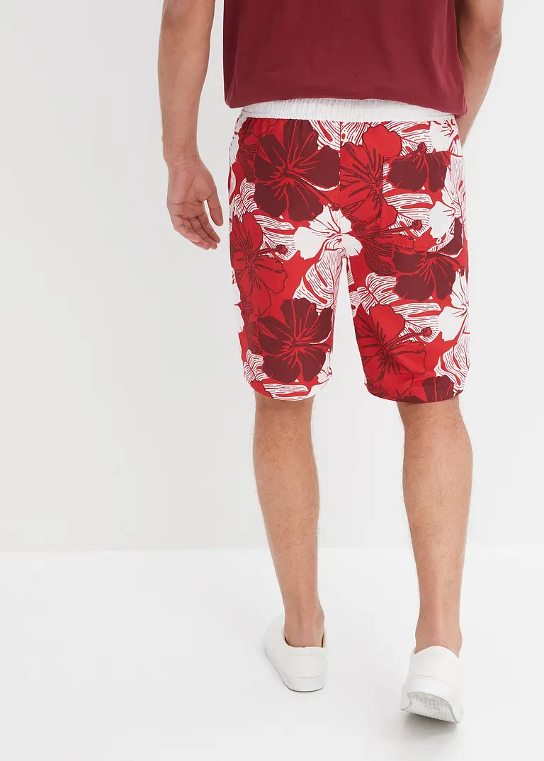 Bonprix Sommerlich Bedruckte Strand-Bermuda - Rot - Herren